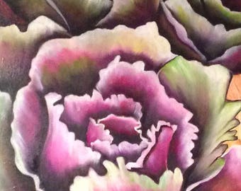 My cabbages, gallery canvas 18/36, acrylic and oil, contemporary canvas, timeless, by Anne S.