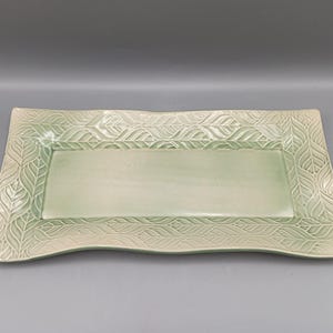 Handmade ceramic platter - 14&quot;x6.5&quot;