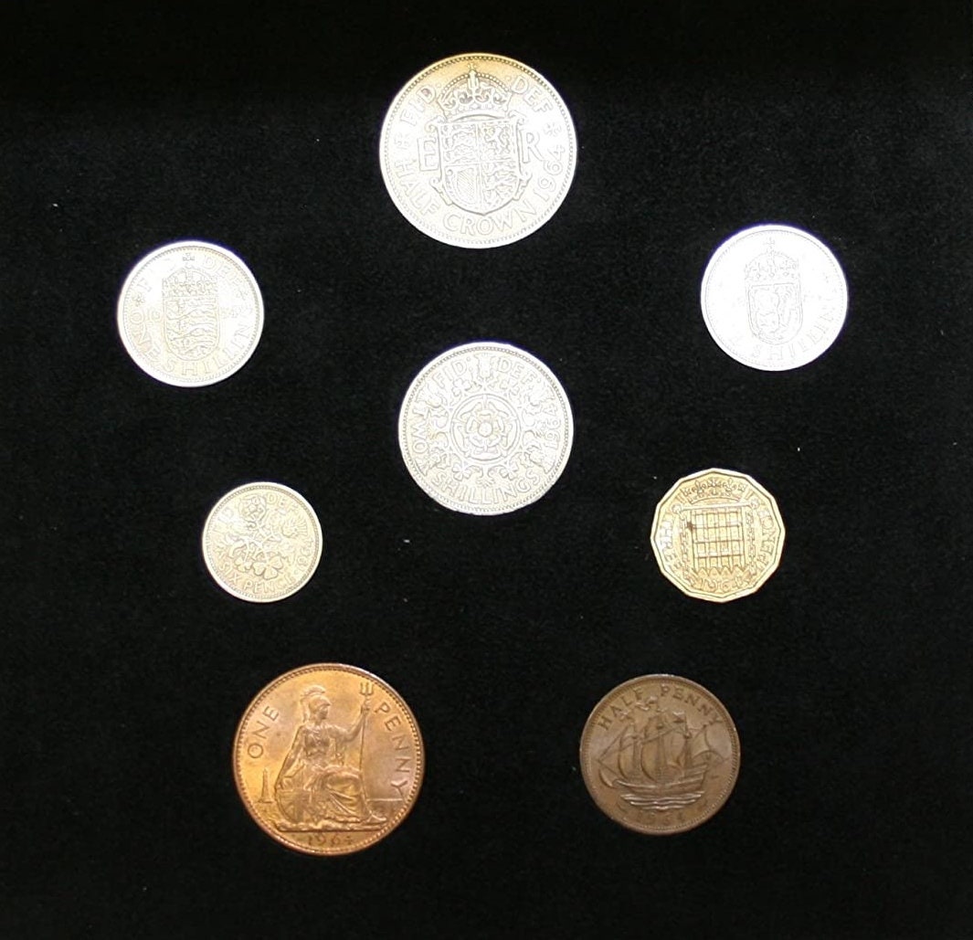 1964 Complete British Coin Set in a Specially Designed Quality Presentation Case