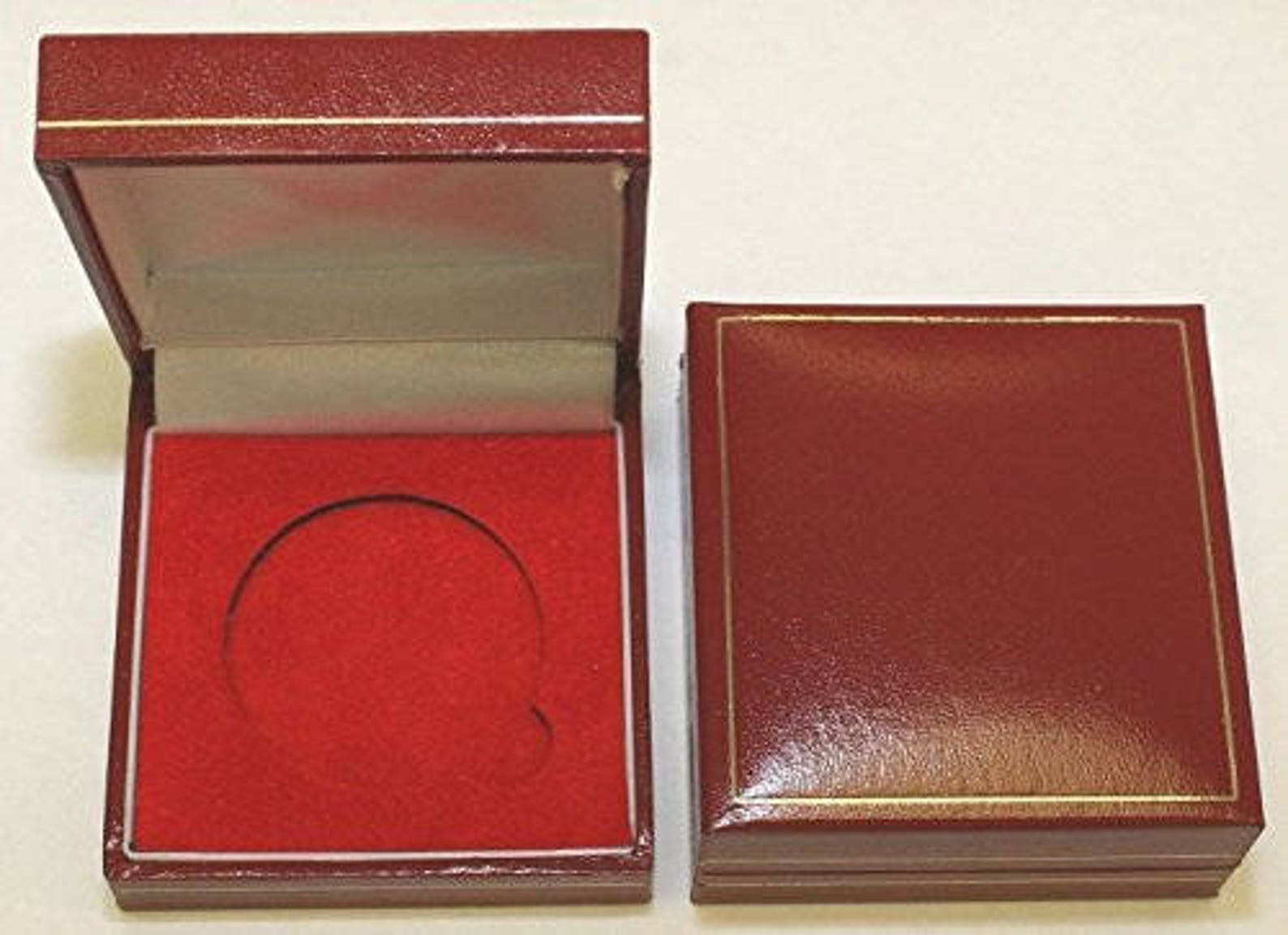 Red Padded Coin Cases to Hold a Single Crown Etsy
