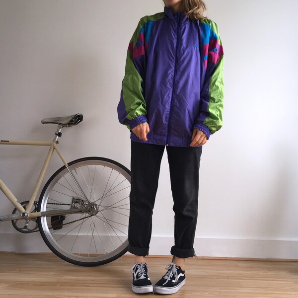 Vintage Adidas windbreaker. Men's small size M. Women's size L - UK size big 12/14. Early  90's era.