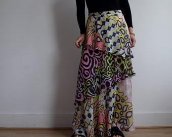 Vintage Christian Lacroix silk maxi skirt. Originally women’s size M. 90’s era.