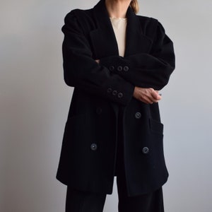 Vintage black wool coat. Originally womens size M / small L. Early 90s era. image 2