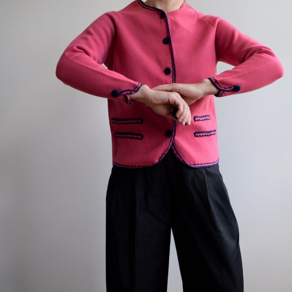 Vintage wool cropped blazer in pink. Originally w… - image 7