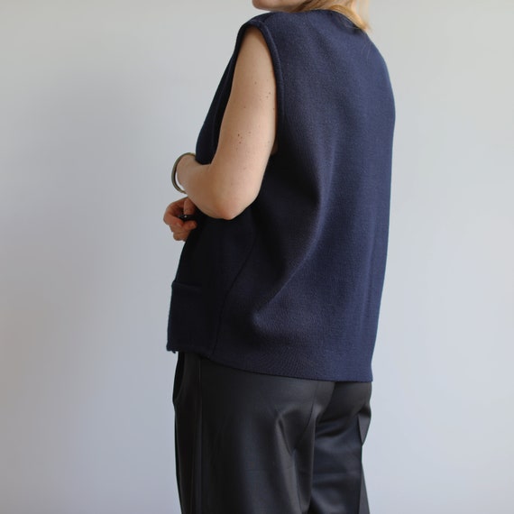 Vintage dark navy wool vest. Originally women’s s… - image 6