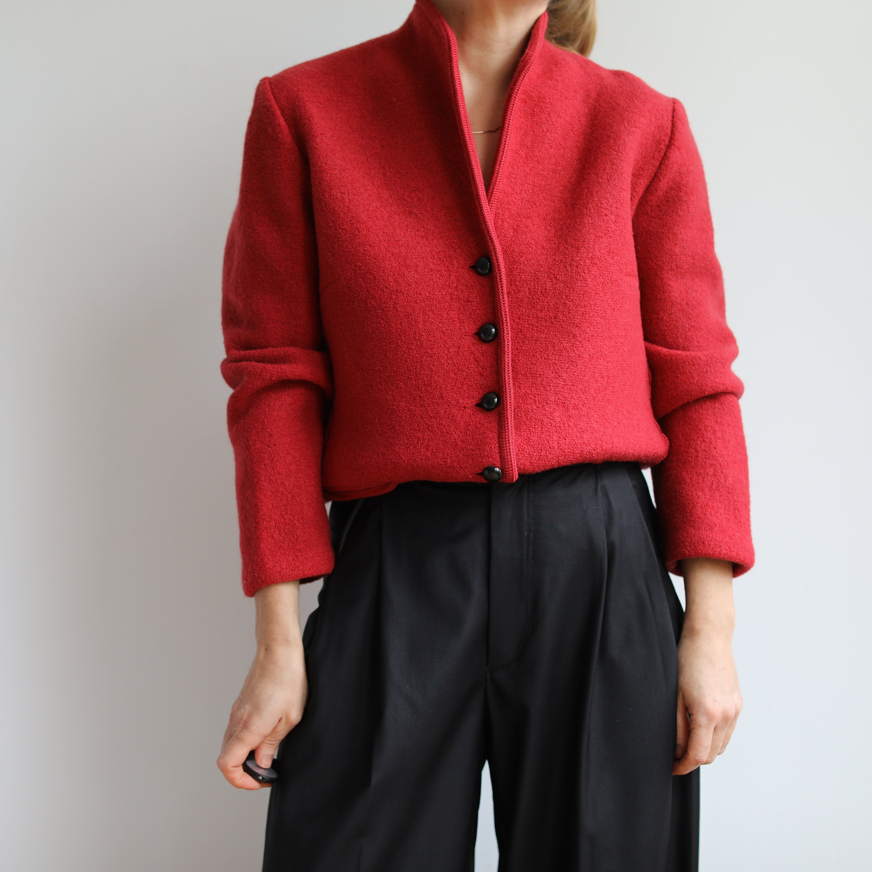 Felted wool cardigan cheap