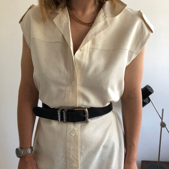 Vintage raw silk shirt dress. Originally women’s s