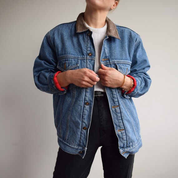 Vintage Sherpa Lined Denim Jacket. Originally Women's Size M. 90's Era.