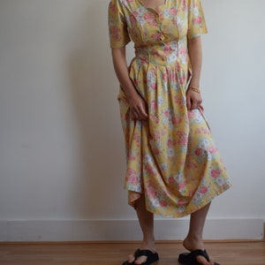 Vintage Laura Ashley summer cotton midi dress. Originally womens size S / M. Late 80s / early 90s era. image 3