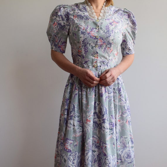 Vintage Laura Ashley Cotton Summer Dress. Originally Womens Size S. 80s  Era. 