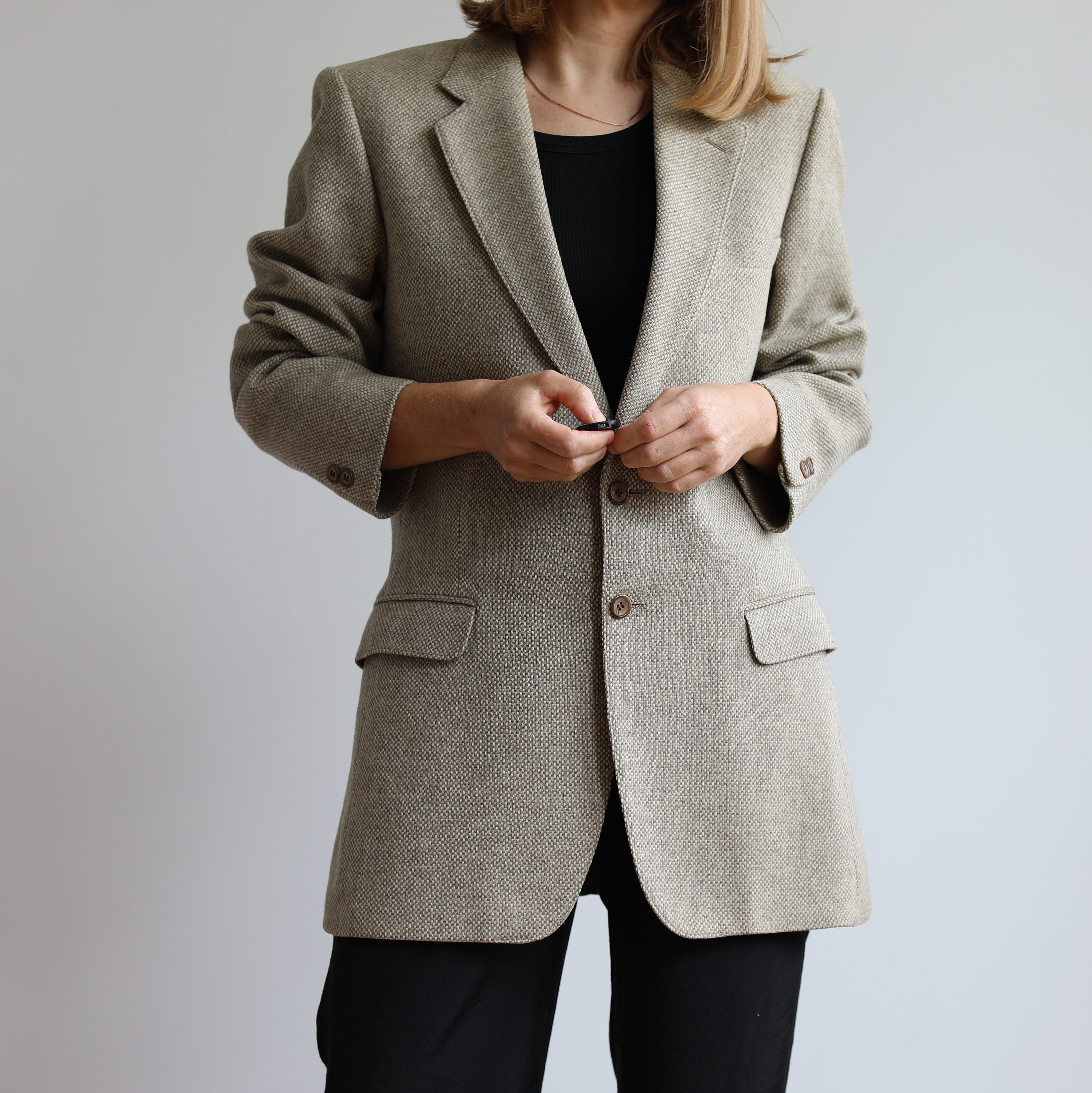 ジャケット・アウター [SullneArchives] 90s Wool Mode Blouson 90s Vintage Wool jacket Oversized Blouson Full zip Street