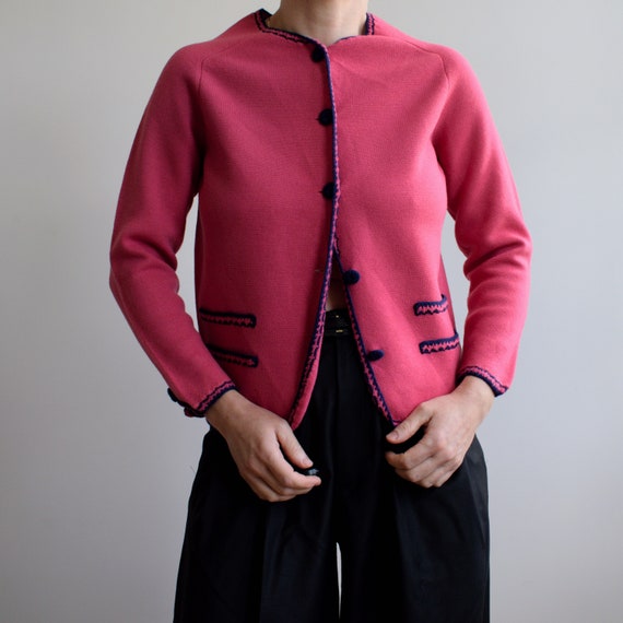Vintage wool cropped blazer in pink. Originally w… - image 6