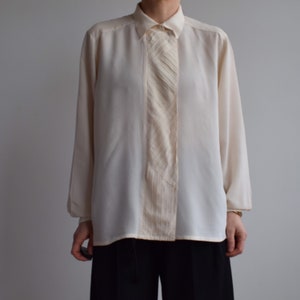 Vintage silk cream blouse. Originally womens size M / L. 90s era. image 4