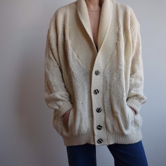 Cream clearance wool cardigan