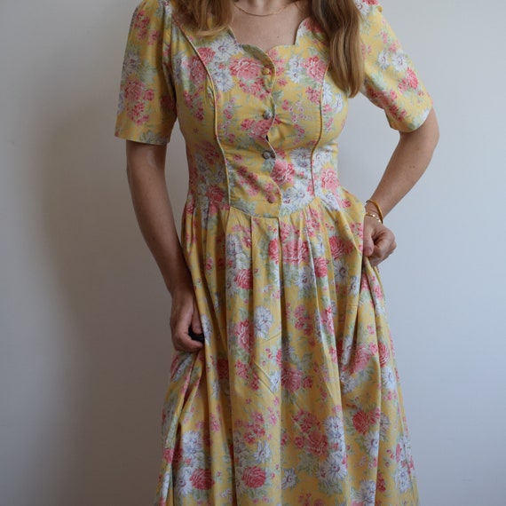 Vintage Laura Ashley summer cotton midi dress. Or… - image 7