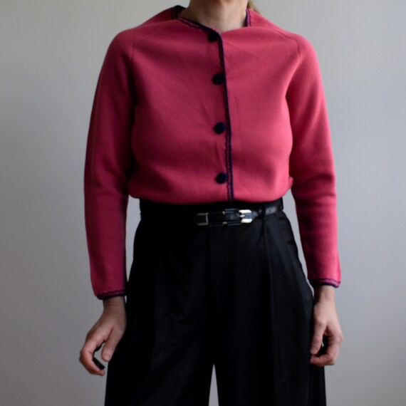 Vintage wool cropped blazer in pink. Originally w… - image 4