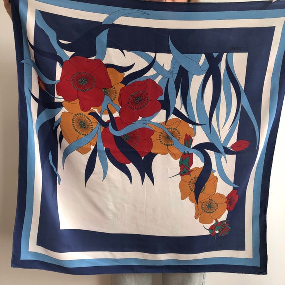 Vintage big square silk scarf. 90’s era.