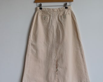 Vintage midi a line cotton cream skirt. Originally women’s size XS / S. Early 90’s era.