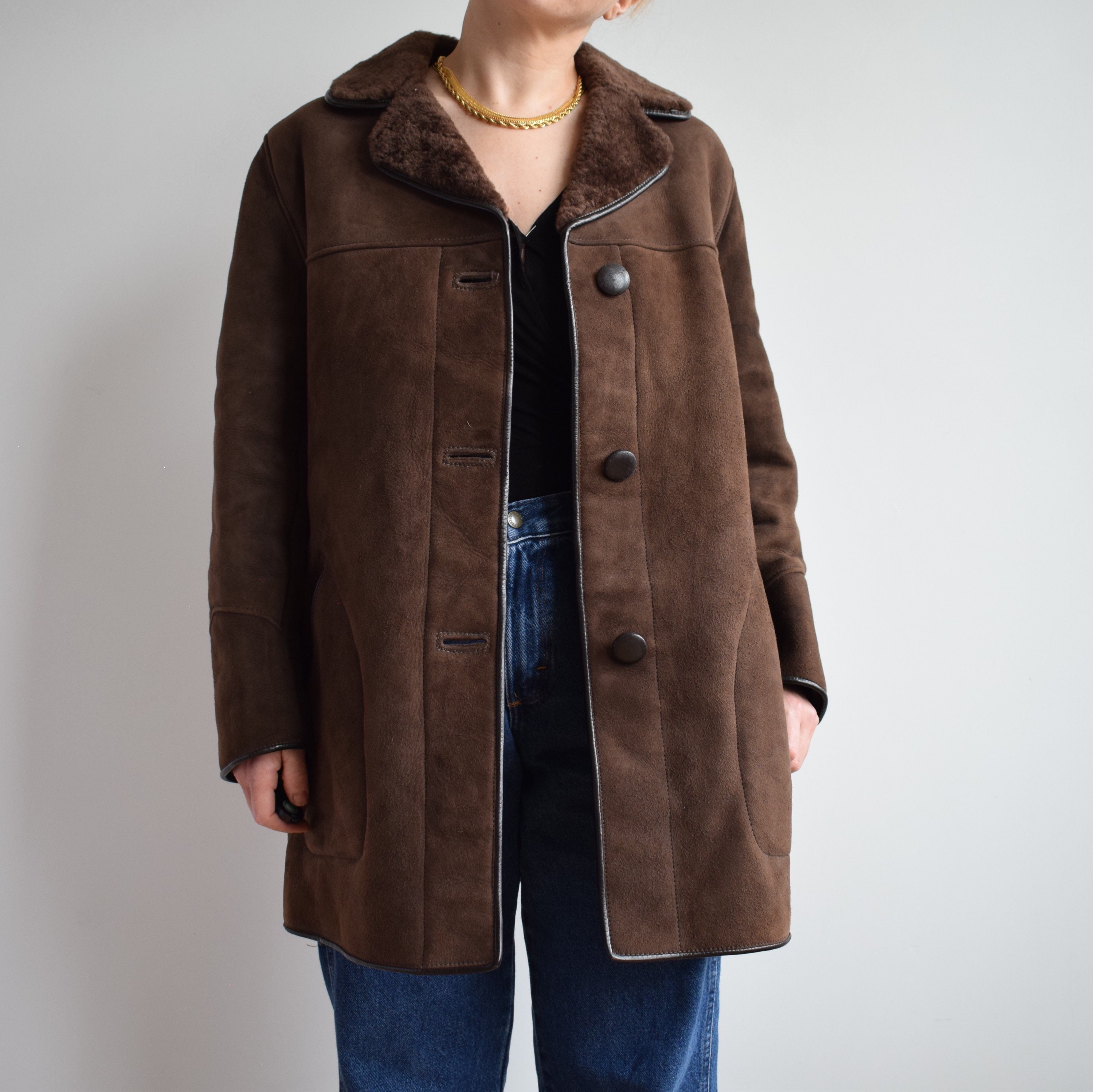 Vintage Sheepskin Coat. Originally Women's Size M. 89's Era.