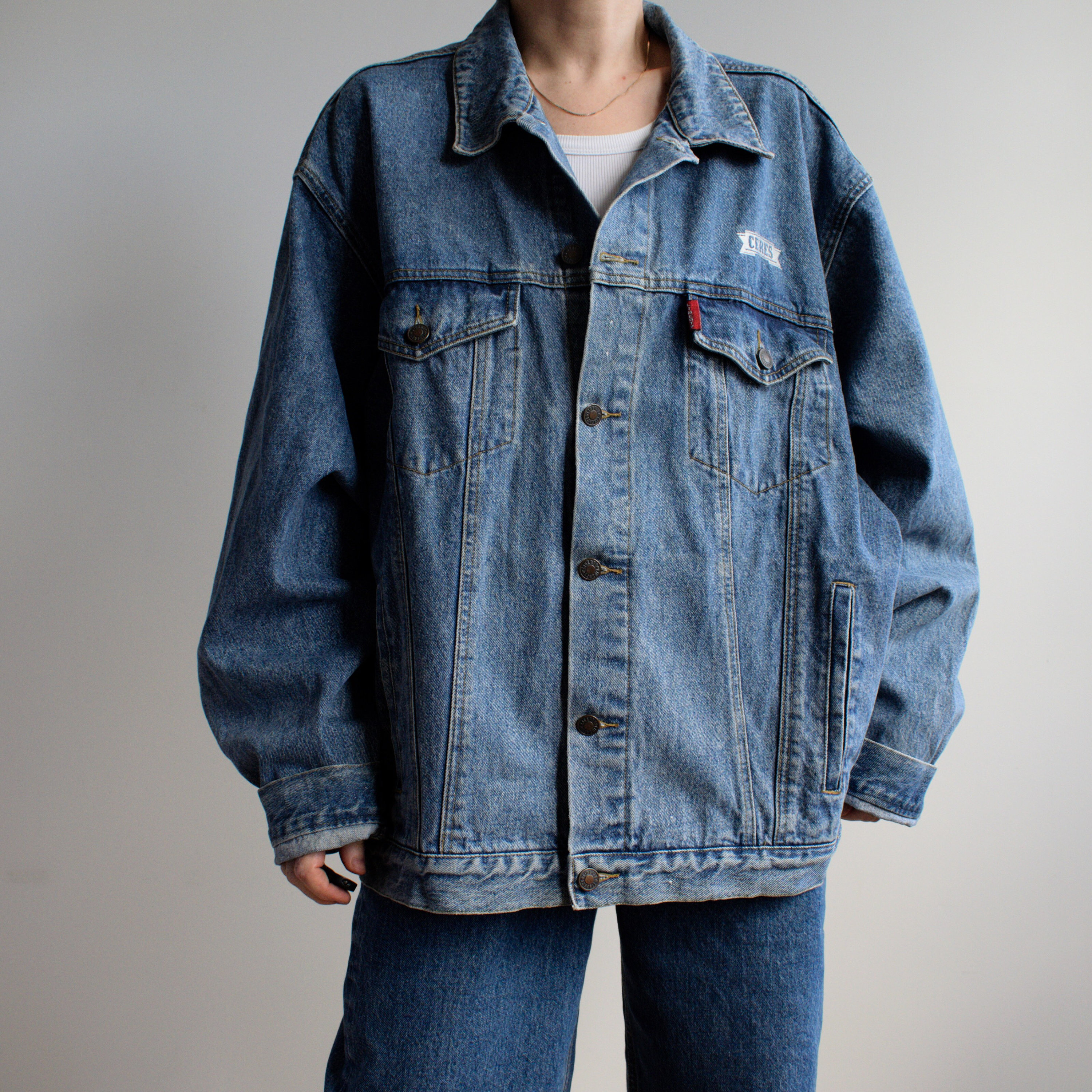 【COSYHARU】Lapet Vintage China Neck Denim Jacket COSYHARU】Lapet Vintage China Neck Denim Jacket (COSYHARU