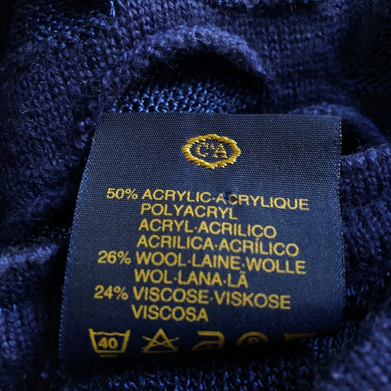 Vintage navy blue textured pullover jumper. Origi… - image 10