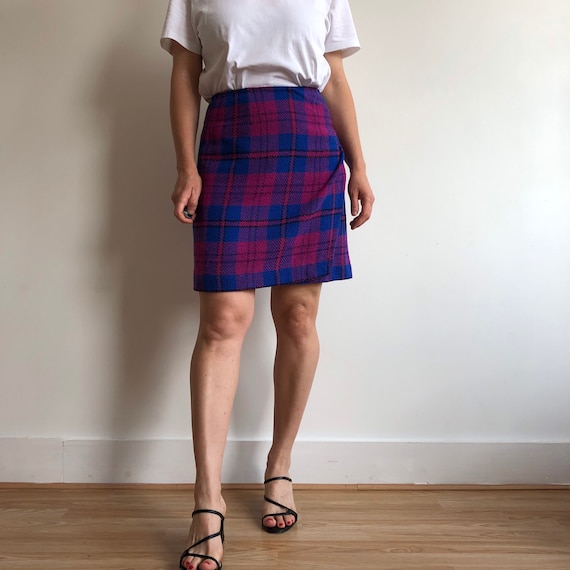 Vintage check pattern mini skirt. Originally wome… - image 3