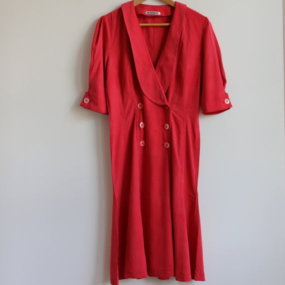 【関税&送料込】Jil Sander Pastel Orange Viscose Shirt Dress 0400020279192_PEACHPEARL?wid=