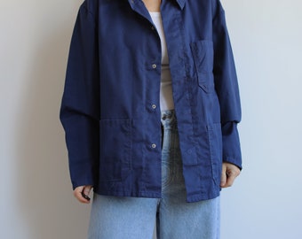 Vintage blue cotton worker jacket. Originally men’s size S. 90’s era.