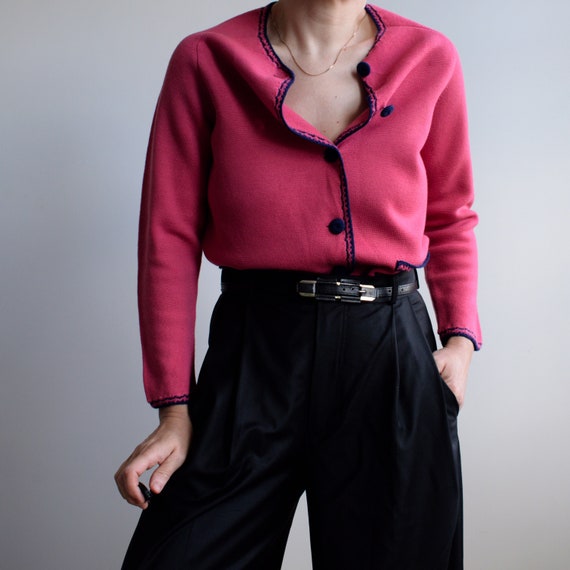 Vintage wool cropped blazer in pink. Originally w… - image 2