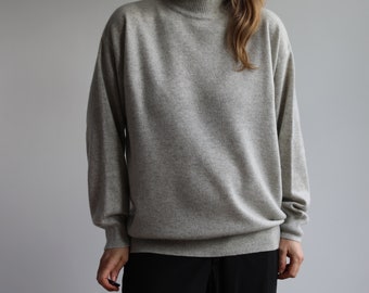 Vintage grey cashmere high neck jumper. Originally women’s size M. Late 90’s era.