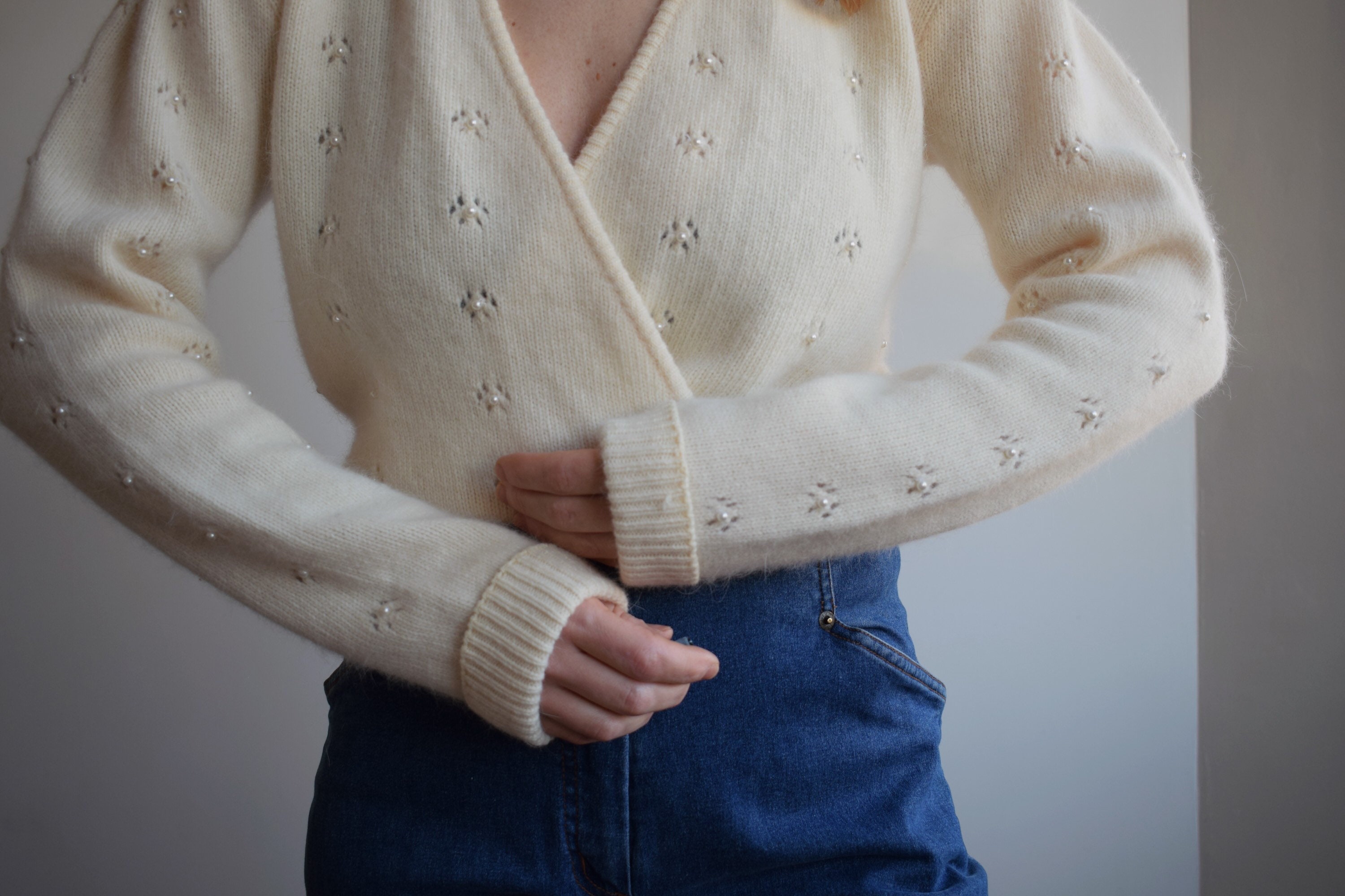 Cream Angora Sweater - Etsy