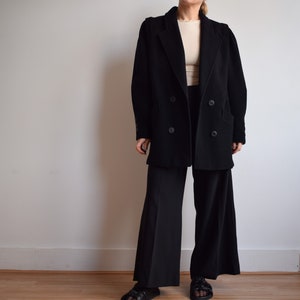 Vintage black wool coat. Originally womens size M / small L. Early 90s era. image 5