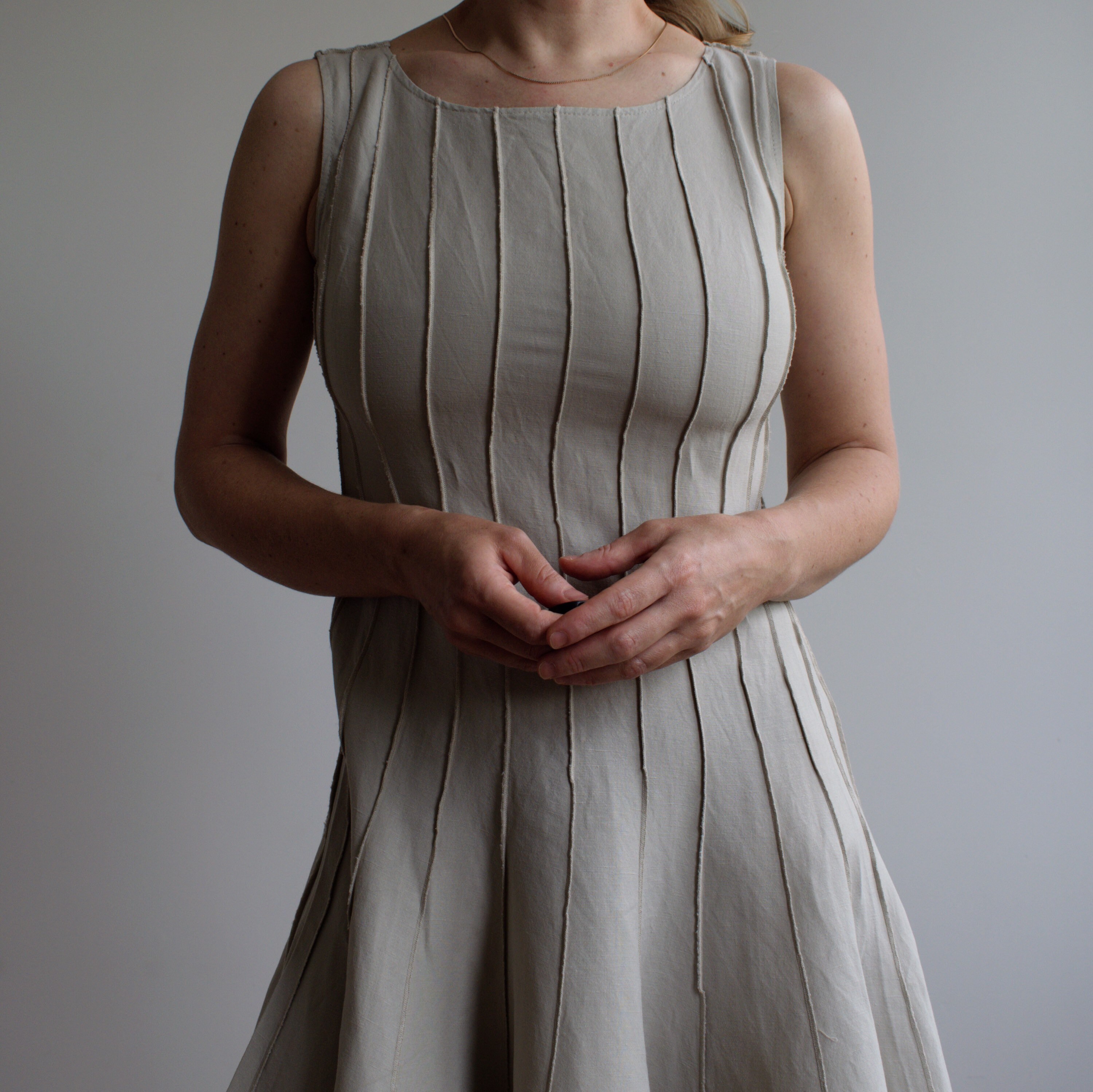 Vintage Calvin Klein Midi Summer Dress in Beige. Originally Womens Size S M. 90s Era. Etsy