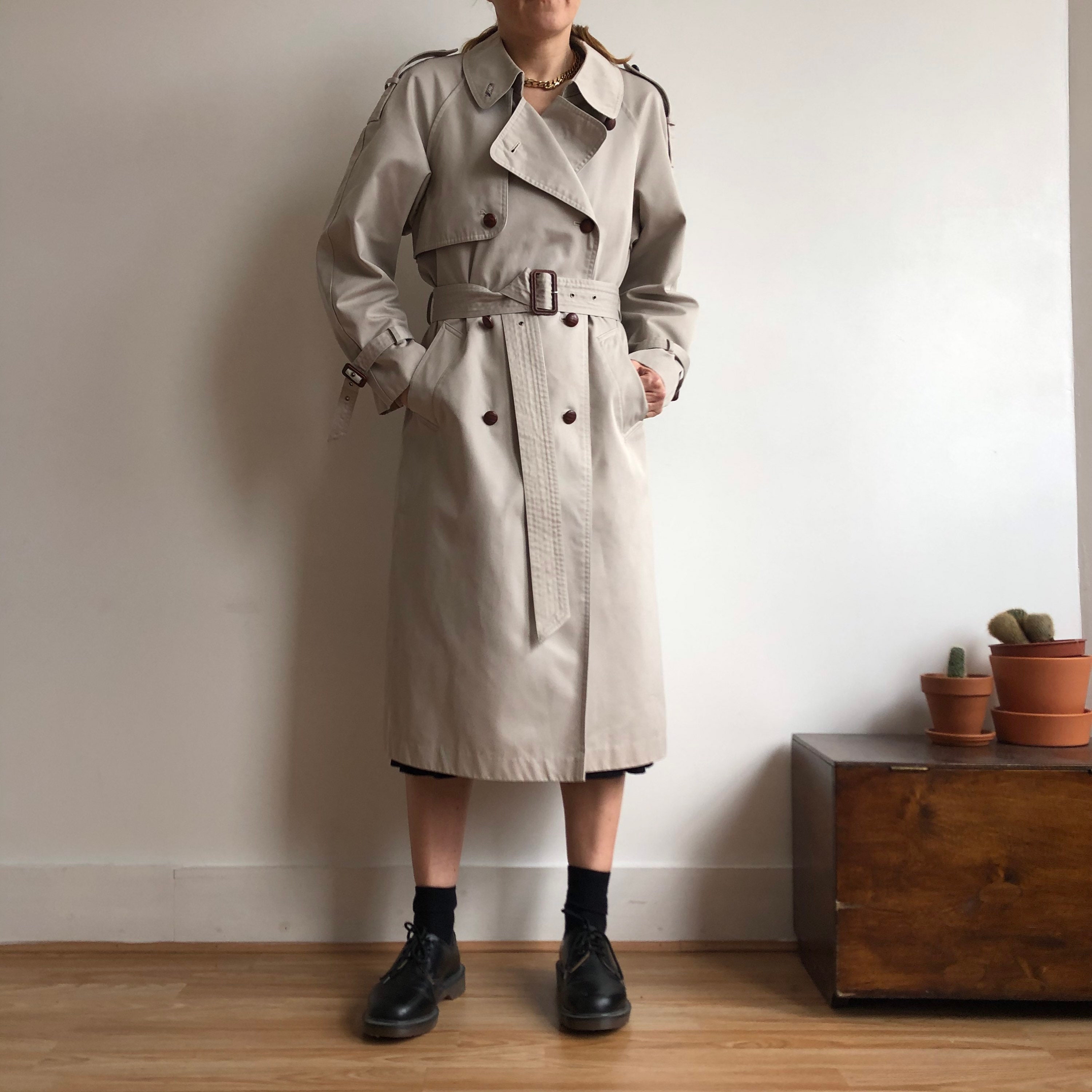 Vintage trench coat. Originally womens size M / L. 90s era. | Etsy