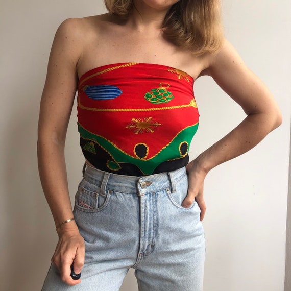 Vintage big square silk scarf. 90’s scarf.