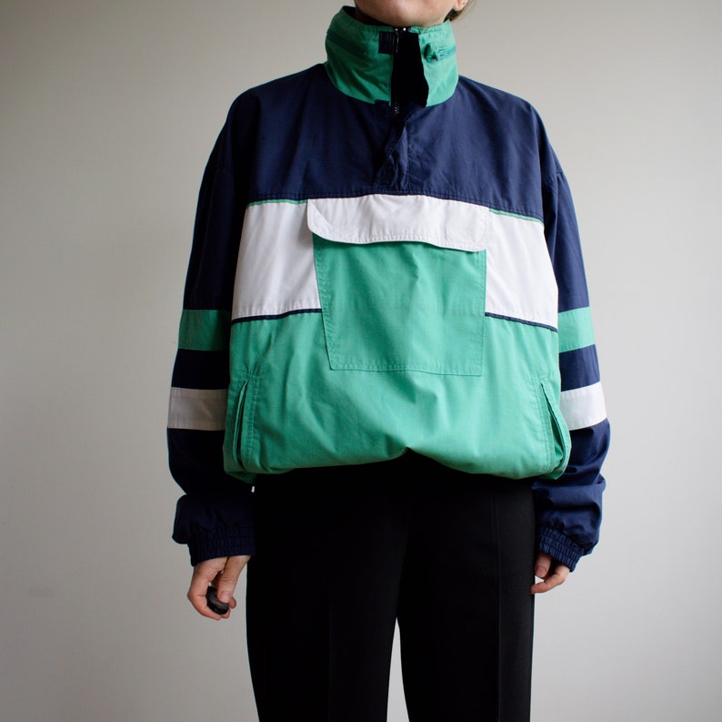 Vintage pullover windbreaker jacket. Originally womens size M / L. 90s era. image 4