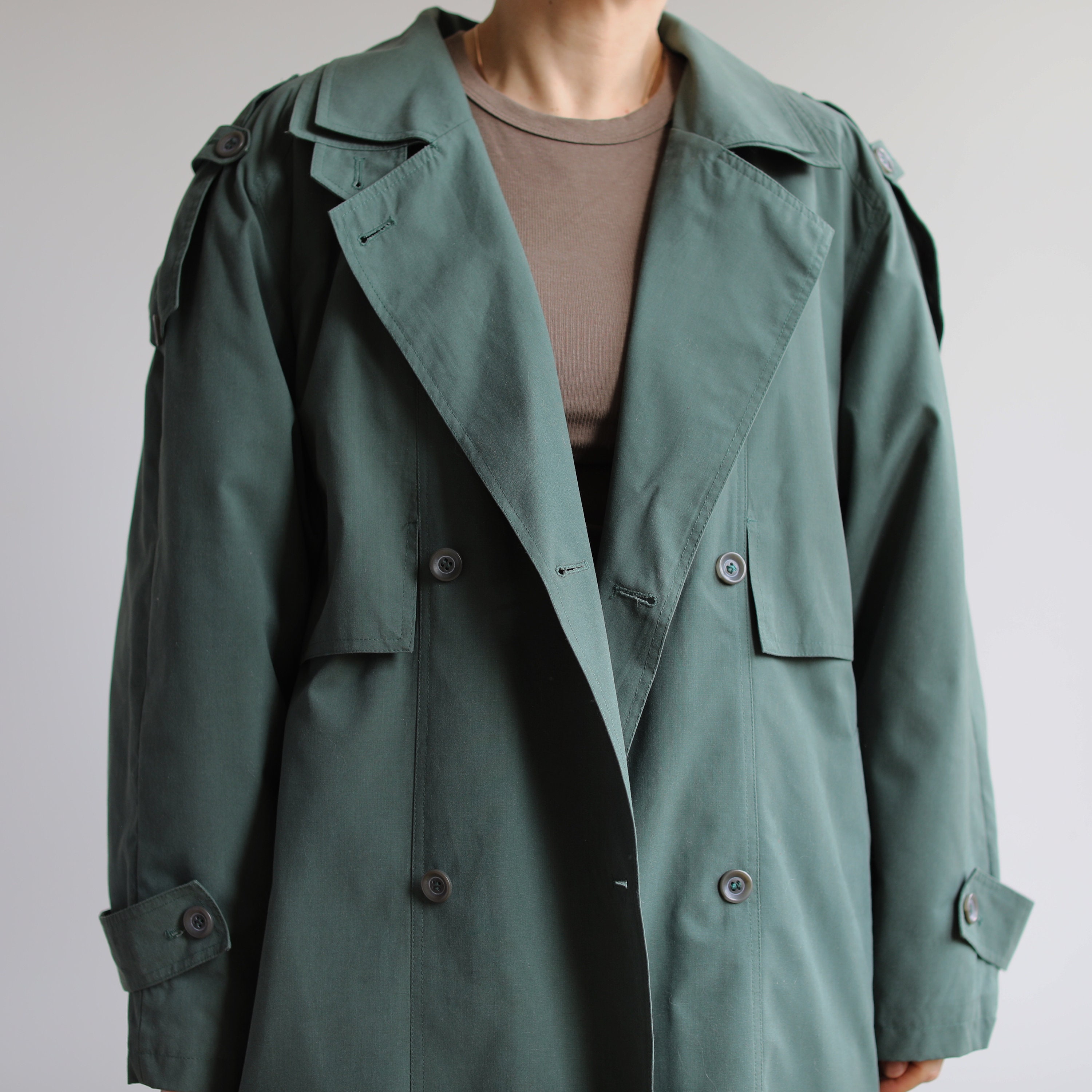 Vintage Green Lightly Padded Green Trench Coat. Originally Women's