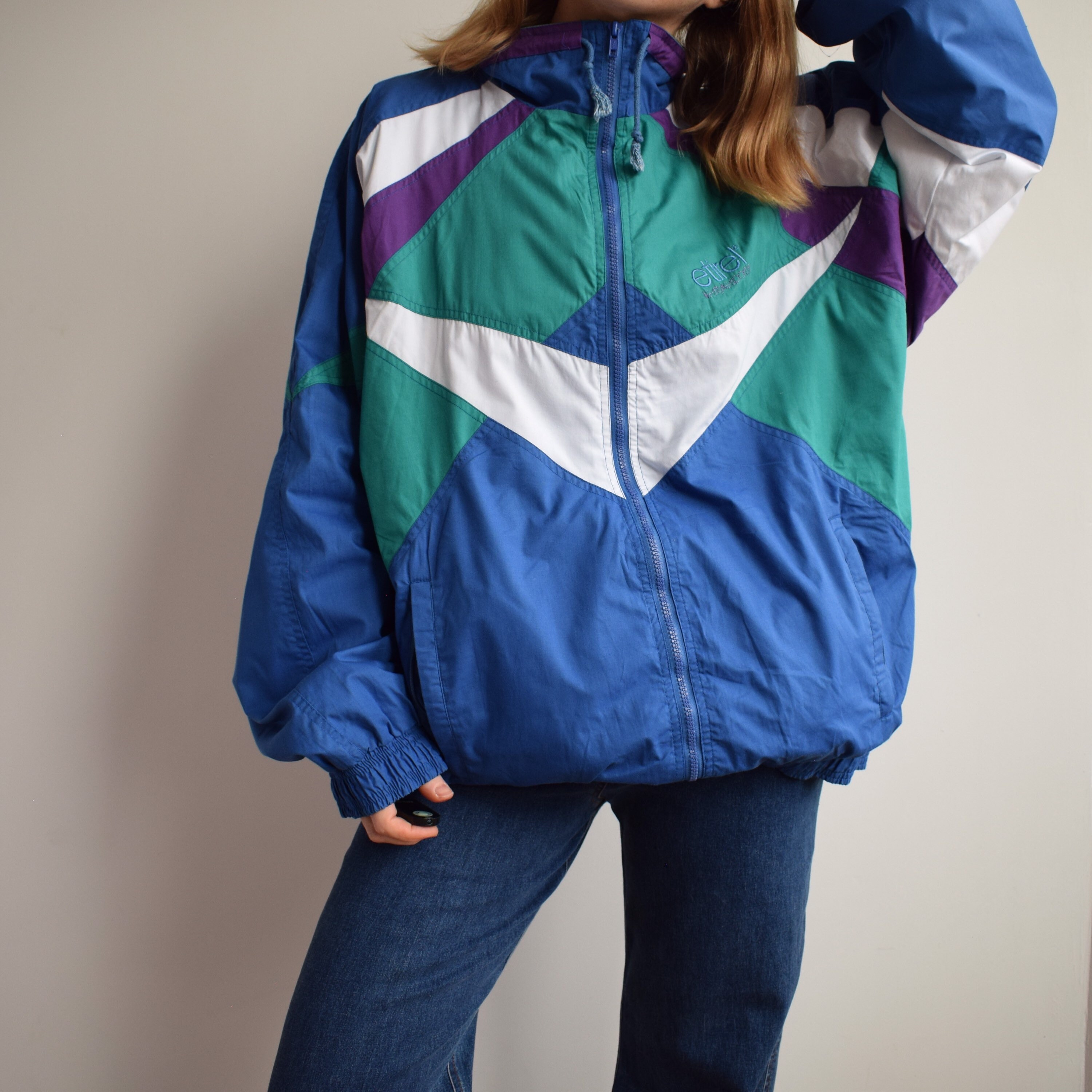 Vintage Windbreaker Jacket. Originally Men's Size Xxl. 90's Era.