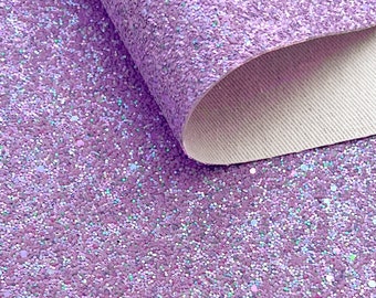 Glitter Sheet Purple Mermaid | Chunky Glitter Fabric | Purple Glitter Canvas | Glitter Faux Leather Fabric Sheet | Hair Bow Earring Supply