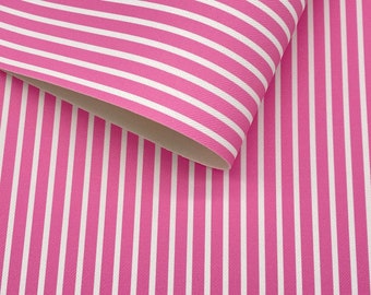 Faux Leather Sheet - Pink with White Stripes | Earring Material | Hair Bow Fabric | Keychain Material | Craft Supplies