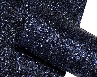 Glitter Faux Leather Navy Blue Chunky Glitter Sheet Hair Bow Fabric Earring  Faux Leather Glitter Fabric Dark Blue 