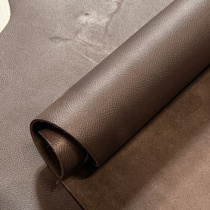 LeatherAA Italian Leather Company Real Dark Gray Animal Leather: Genuine slate-Gray Calfskin Cow Leather Sheet for Crafting, Sewing and Personalized Leather Projects (Dark Gray