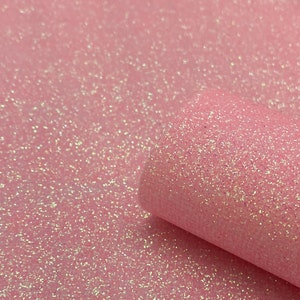 Glitter Faux Leather - Cotton Candy Pink Extra Fine Glitter | Glitter Fabric | Hair Bow Fabric | Earring Faux Leather | Iridescent Glitter