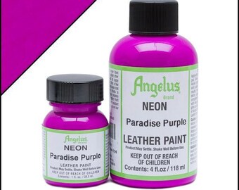 Angelus Neon Acrylic Leather Paint Paradise Purple 1oz UK