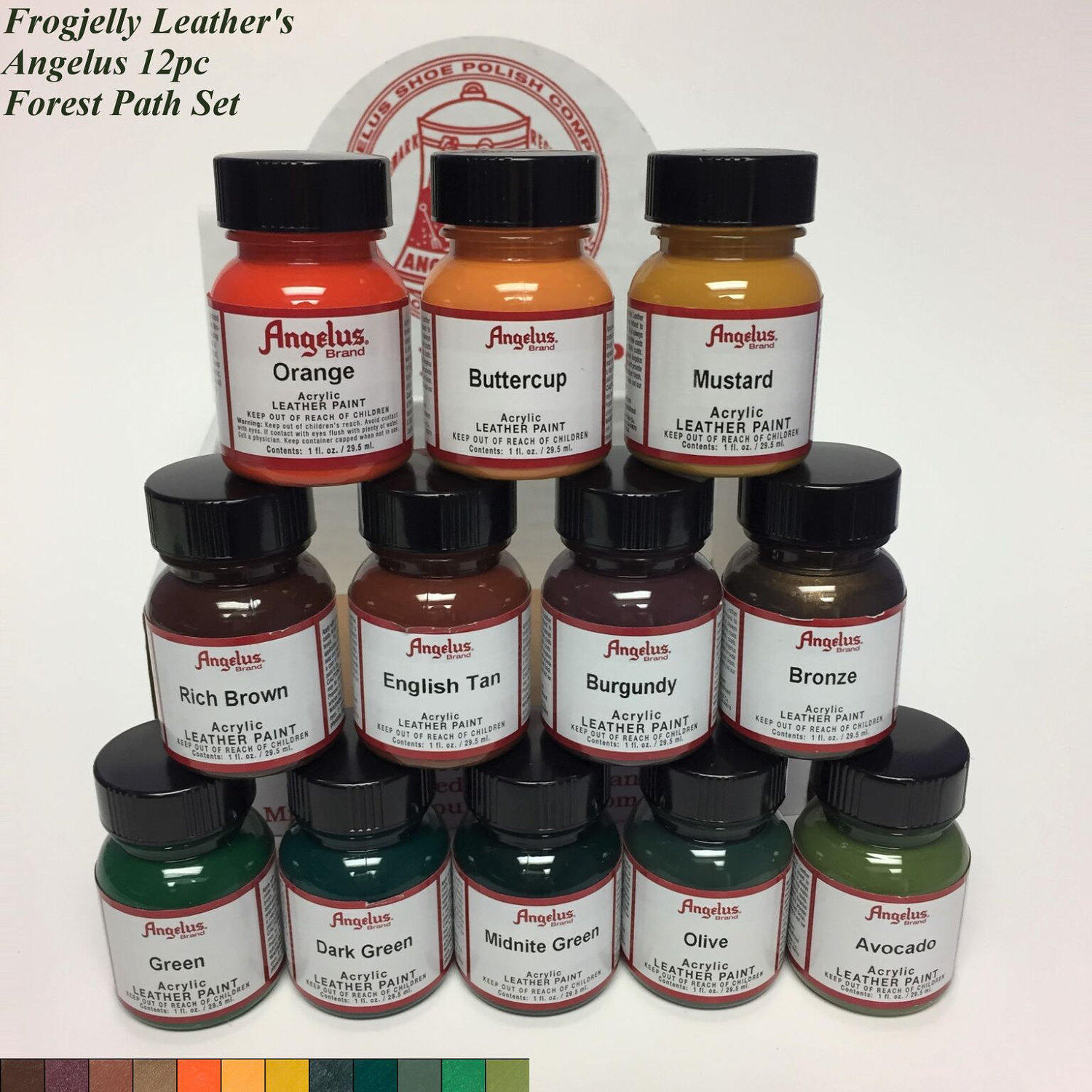 6 Pack Neon Paint Official Angelus Brand Acrylic Leather Paint Set 
