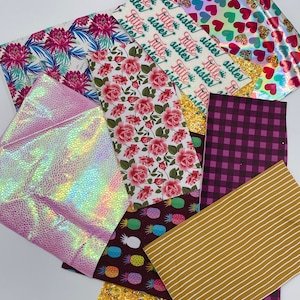 Scrap Bag - Faux Leather 4oz Remnant Package / Earring Faux Leather / Hair Bow Faux Leather