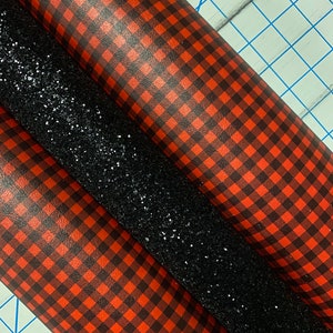 Marine Vinyl Yard Red Buffalo Plaid Faux Leather / Earring Faux Leather / Hair Bow Faux Leather image 5