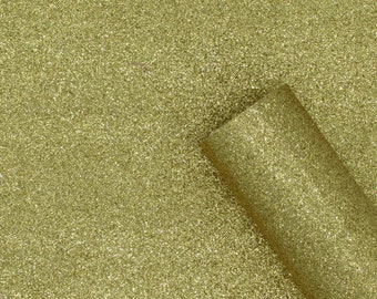 Glitter Faux Leather  - Gold Extra Fine Glitter | Glitter Fabric | Fine Glitter Sheet | Hair Bow Fabric | Earring Faux Leather