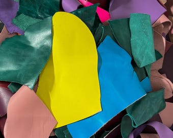 1lb Garment & Upholstery Scrap - Cowhide Leather | 1lb Bag | Crafting Leather | Cowhide Leather | Earring Leather | Keychain Leather