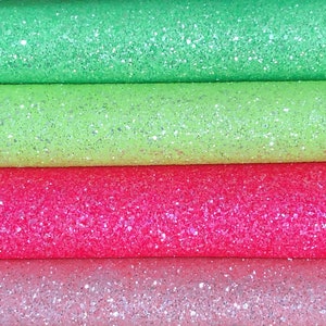 Glitter Faux Leather - Bright Colors -  Choose Color | Chunky Glitter Sheet | Hair Bow Fabric | Earring Faux Leather | Glitter Fabric